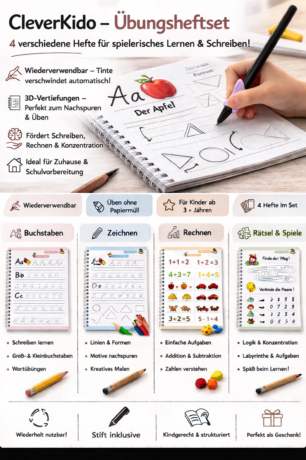Cleverkiddo Magische Übüngshefte